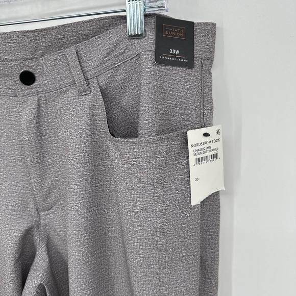 14th & Union Slim Fit Dress Pants Zip Fly Button Closure Gray Size 33x32 NWT - Picture 2 of 8